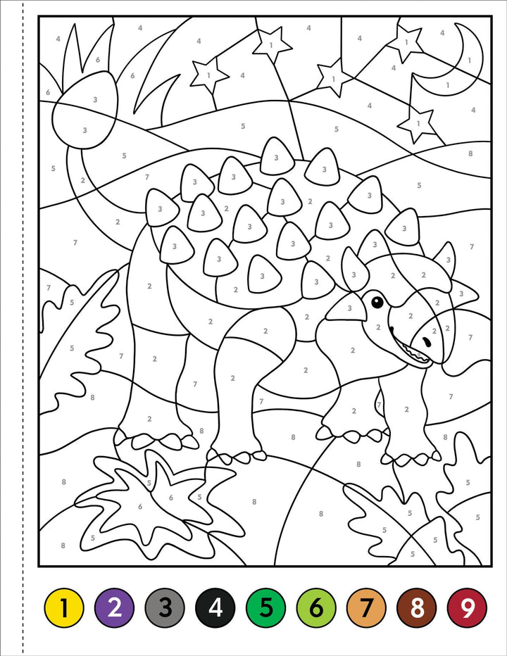 Colour By Number - Dinosaurs