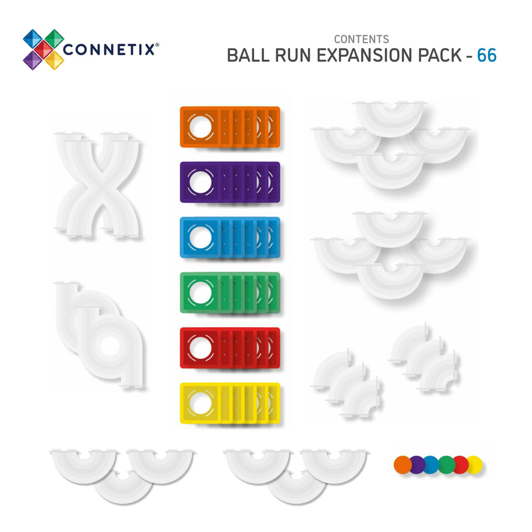 Ball Run Expansion Pack | Rainbow - 66 Pieces