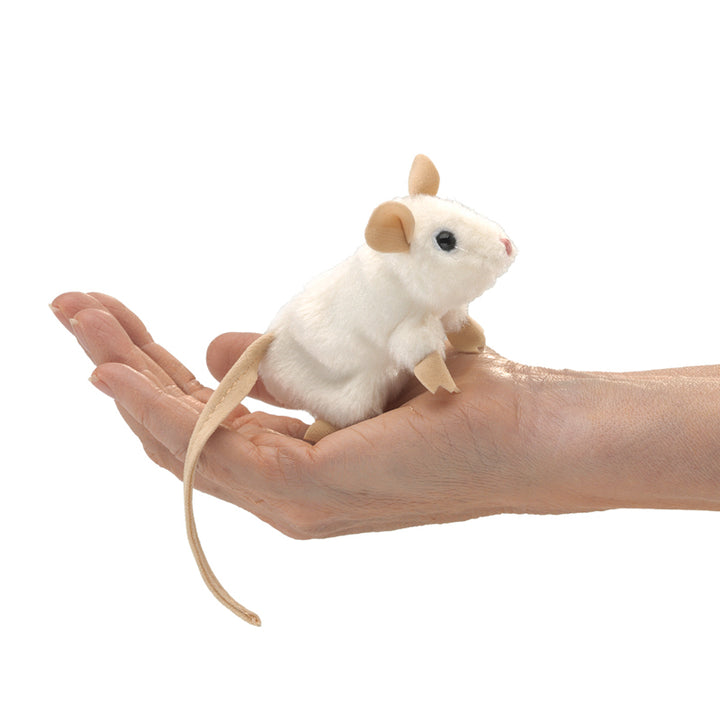 Finger Puppet - Mini White Mouse