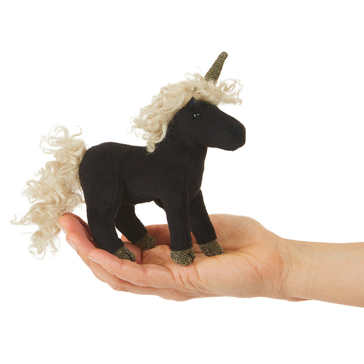 Finger Puppet - Mini Black Unicorn
