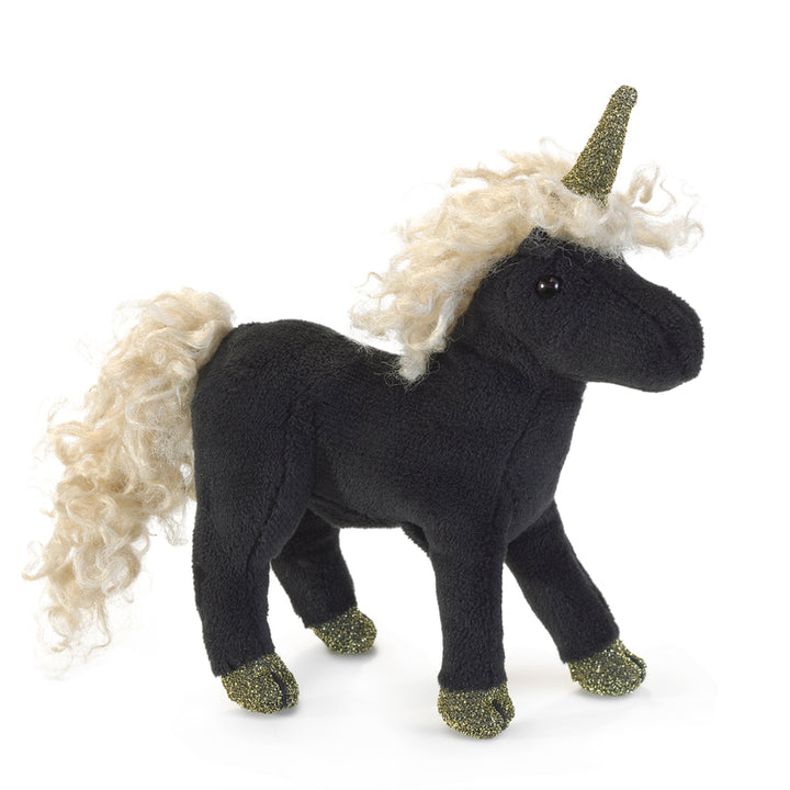 Finger Puppet - Mini Black Unicorn