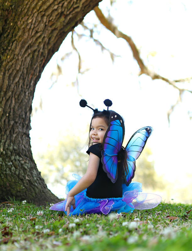Dressup - Tutu - Midnight Butterfly Wings & Headband - Size 4-6