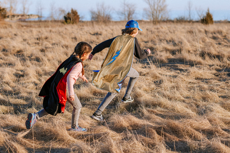 Dressup - Cape - Blue Lightening Reversible Cape 5-6y