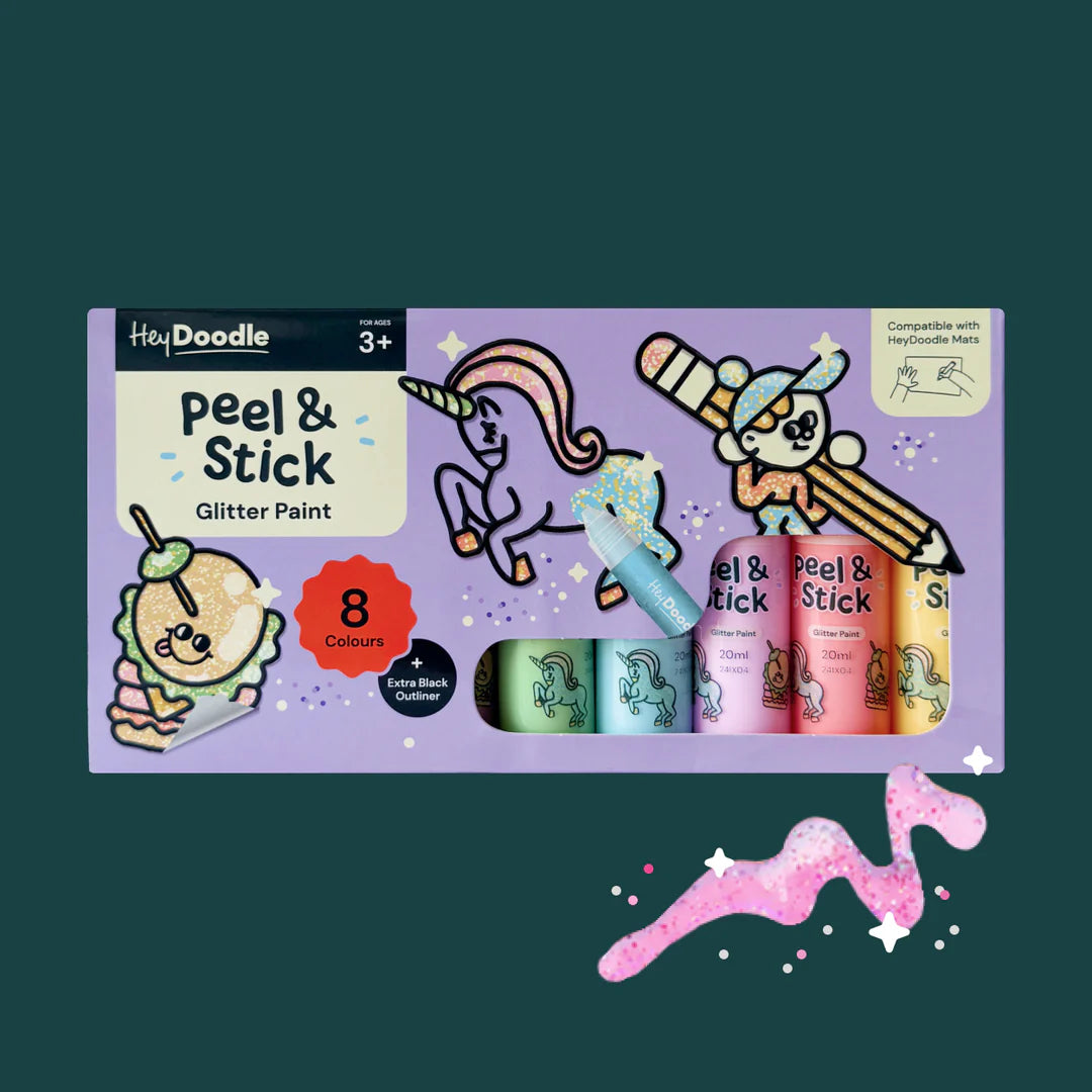 Peel & Stick Glitter Paint - Easy Peel and Stickable Colours