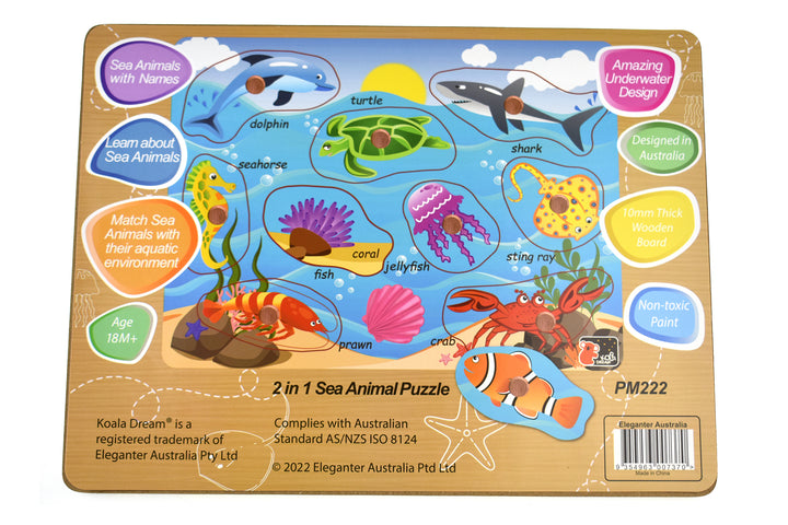 Peg Puzzle - Sea Animals