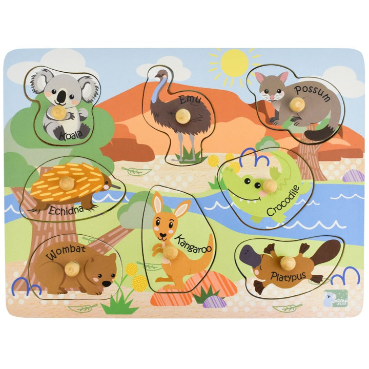 Peg Puzzle - Aussie Animals and Their Babies