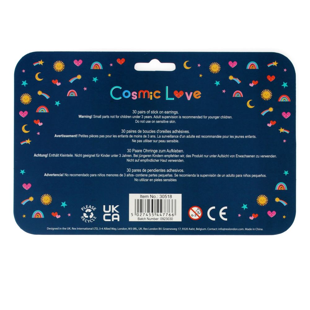 Rex London Stick on Earrings – Cosmic Love
