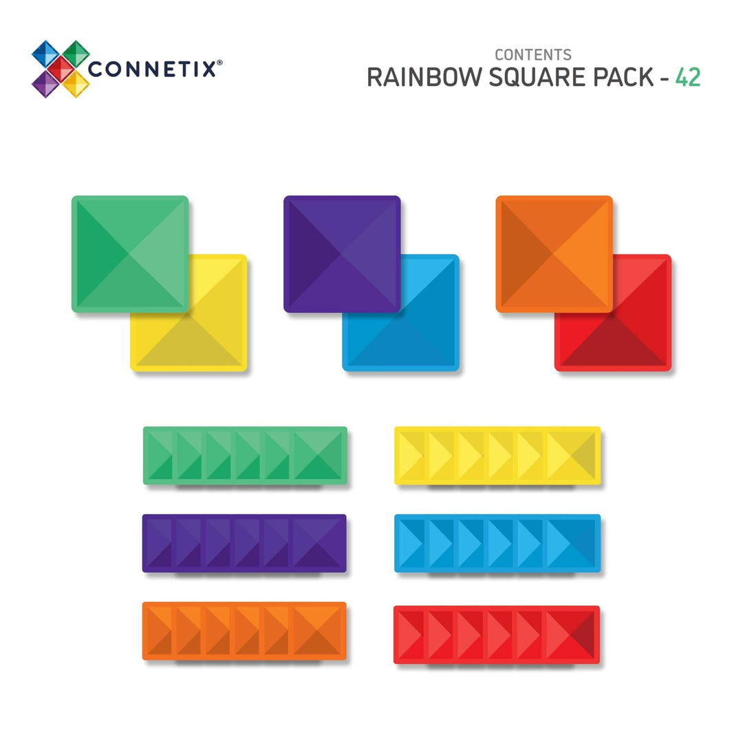 Squares Pack | Rainbow - 42 Pieces