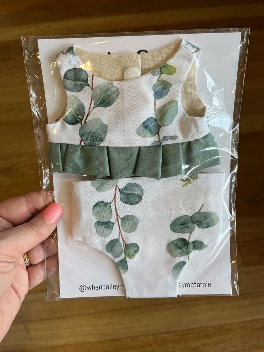 Layla Top & Nappy Set - Eucalyptus