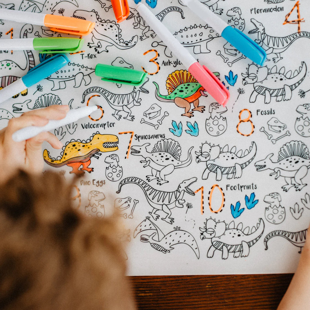 Reusable Colour-in Placemat - Dino Roar