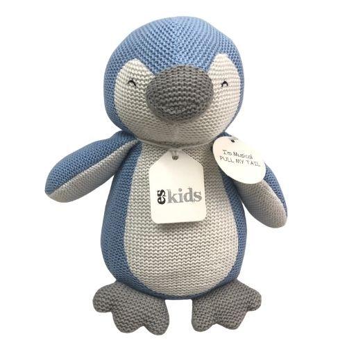 Eco Knitted Musical Penguin - Blue