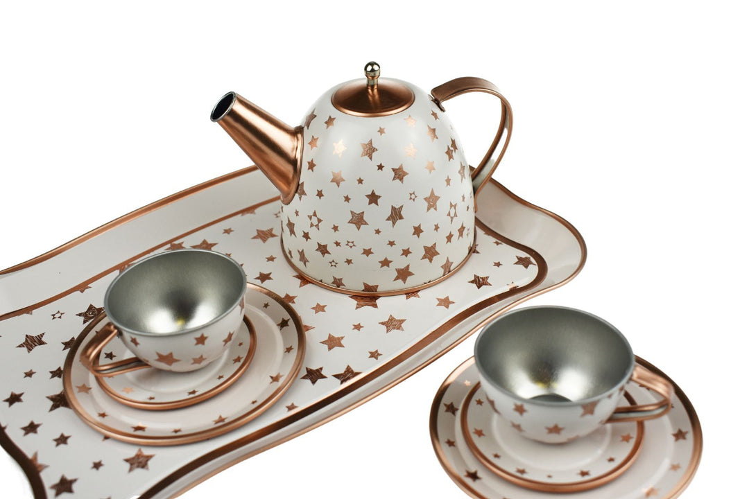 Tea Set in Case - Gold Star