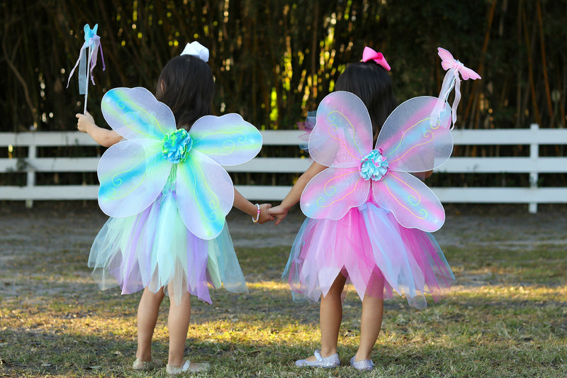 Dressup - Dress -Green Butterfly Dress & Wings with Wand - Size 5-6