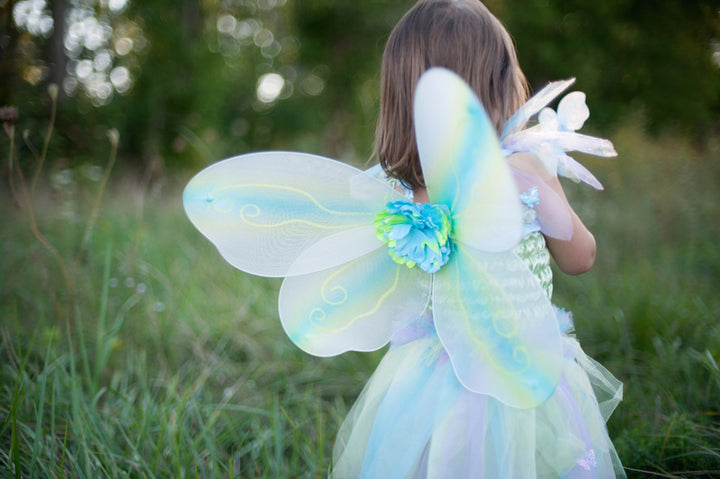 Dressup - Dress -Green Butterfly Dress & Wings with Wand - Size 5-6