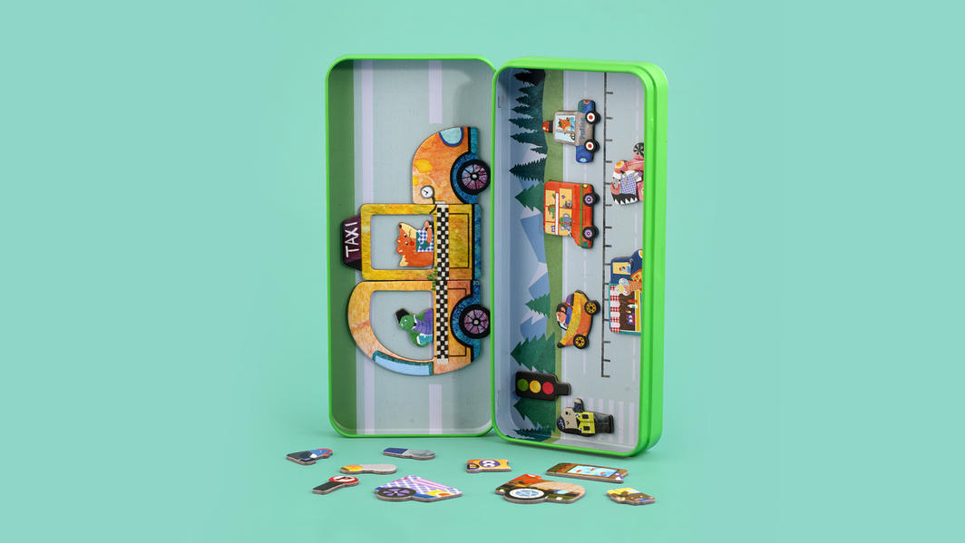 Magnetic Puzzle Tin - Cars