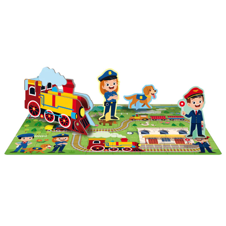 3D Puzzle and Book Set - Train