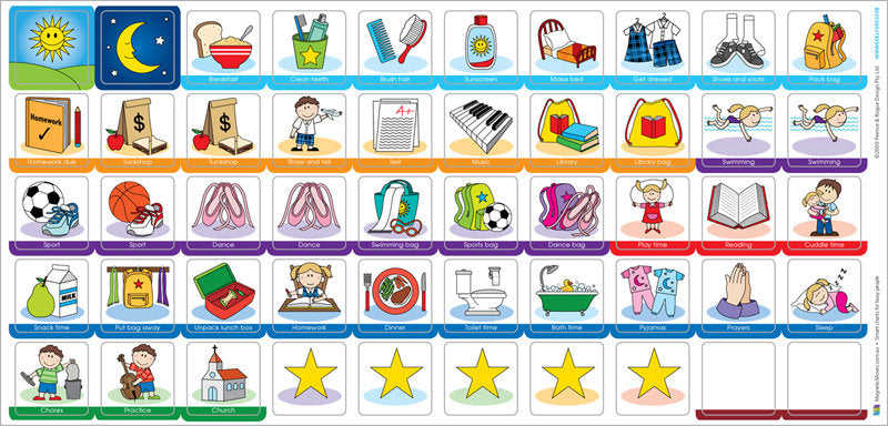 My Busy School Week - Magnetic Activity Chart