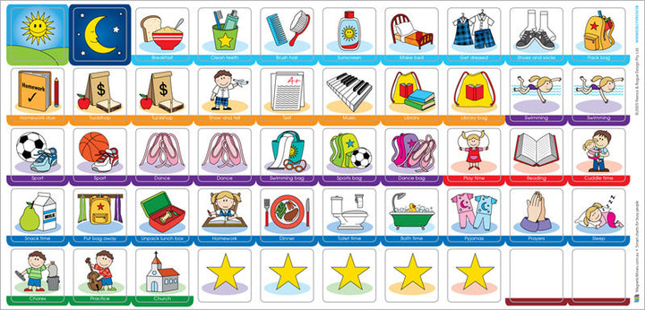 My Busy School Week - Magnetic Activity Chart