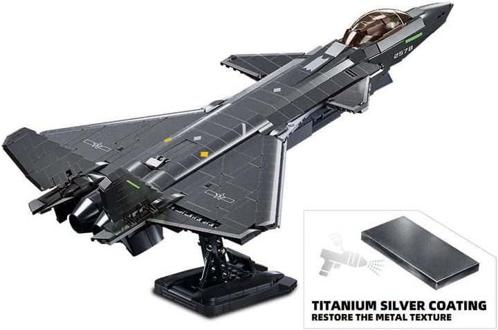MB J20 STEALTH AIRCRAFT METAL COATING SCALE 1:44 1007 PCS