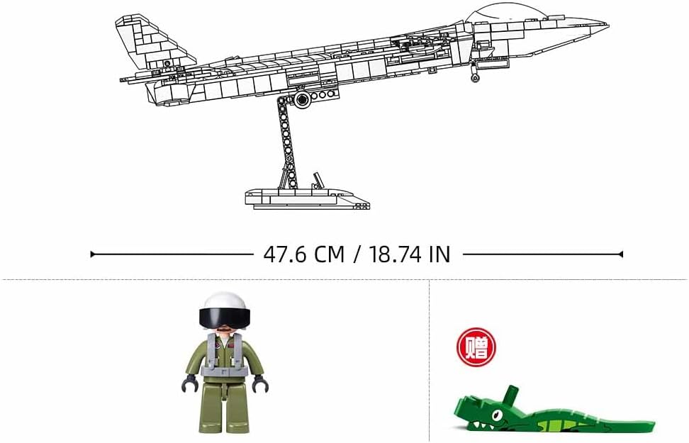 MB J20 STEALTH AIRCRAFT METAL COATING SCALE 1:44 1007 PCS