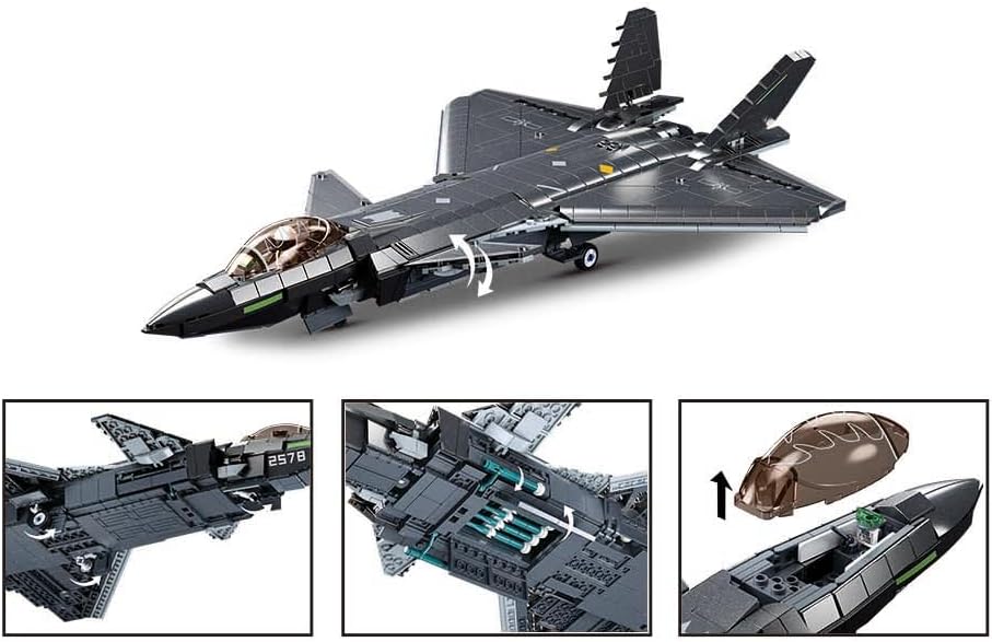MB J20 STEALTH AIRCRAFT METAL COATING SCALE 1:44 1007 PCS