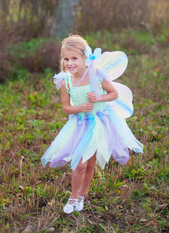 Dressup - Dress -Green Butterfly Dress & Wings with Wand - Size 5-6