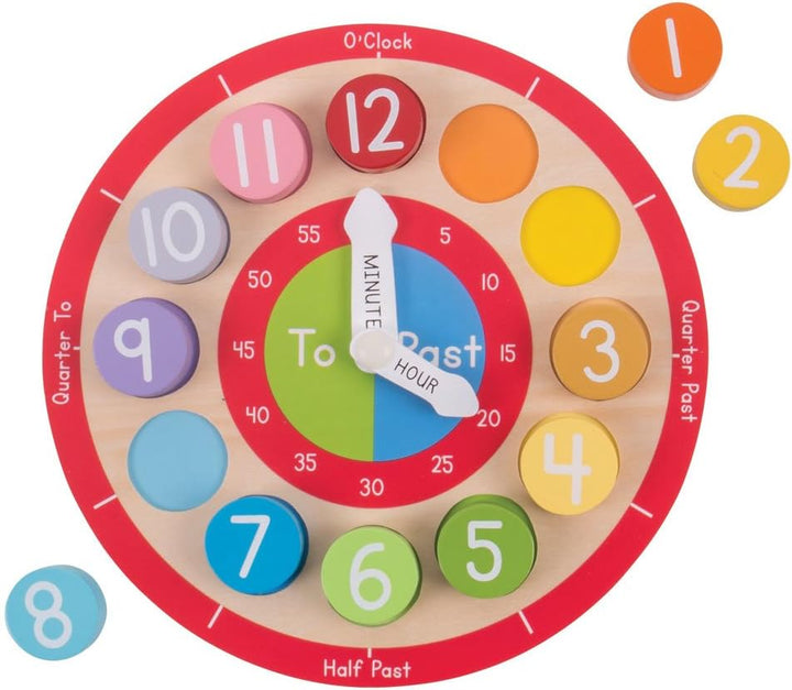 Wooden Teaching Clock - Tell The Time