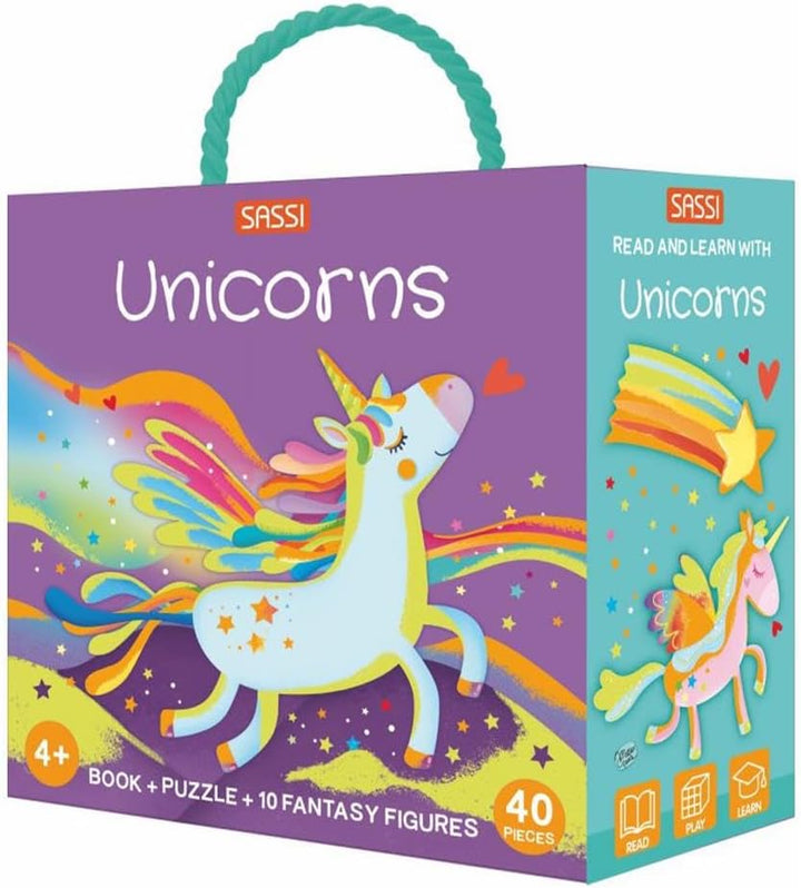 3D Puzzle and Book Set - Unicorns