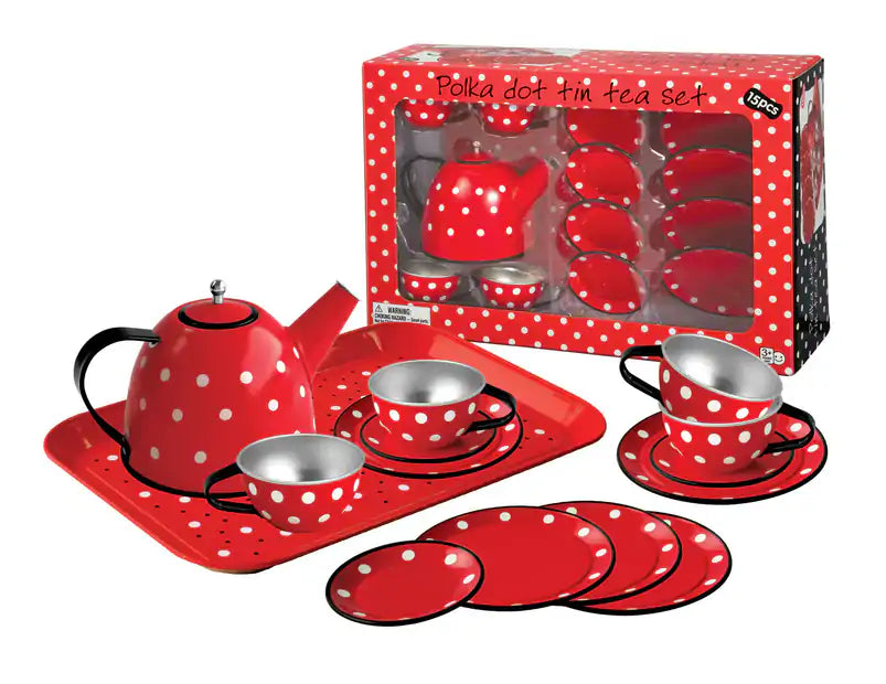 Tea Set - Red Polka Dot – Colourful Learning Toy Store