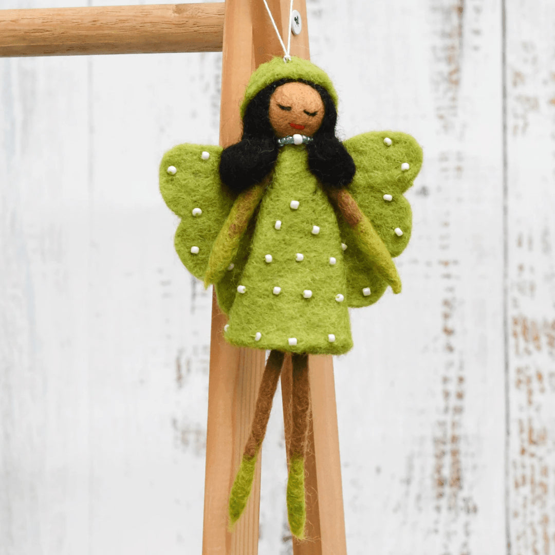 Felt Angel Fairy - Lime Green Dress