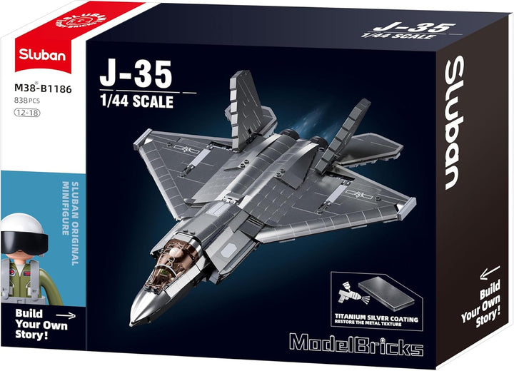 MB J35 STEALTH AIRCRAFT METAL COATING SCALE 1:44 838 PCS