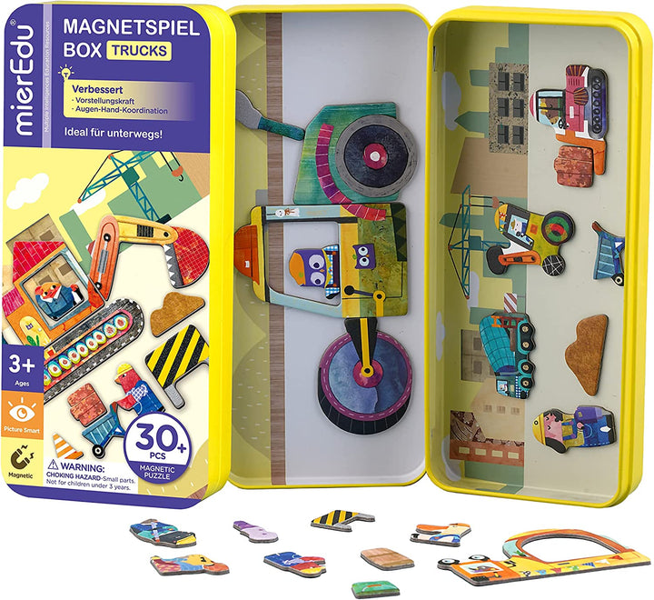 Magnetic Puzzle Tin - Trucks