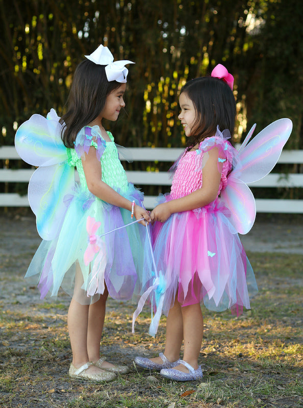 Dressup - Dress -Green Butterfly Dress & Wings with Wand - Size 5-6