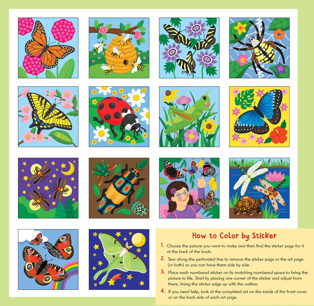 Colour By Sticker - Butterflies and Bugs