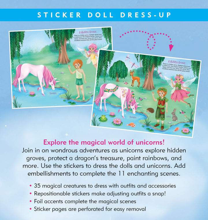 Sticker Doll Dress Up Book - Unicorns