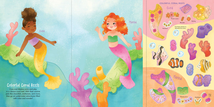 Sticker Doll Dress Up Book - Mermaids