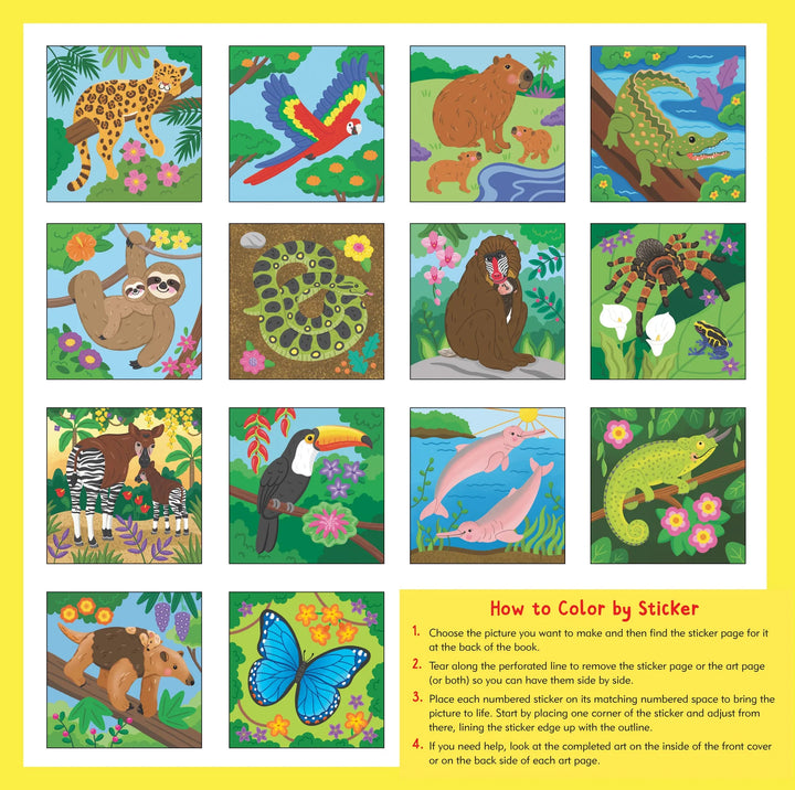 Colour By Sticker - Rainforest Animals