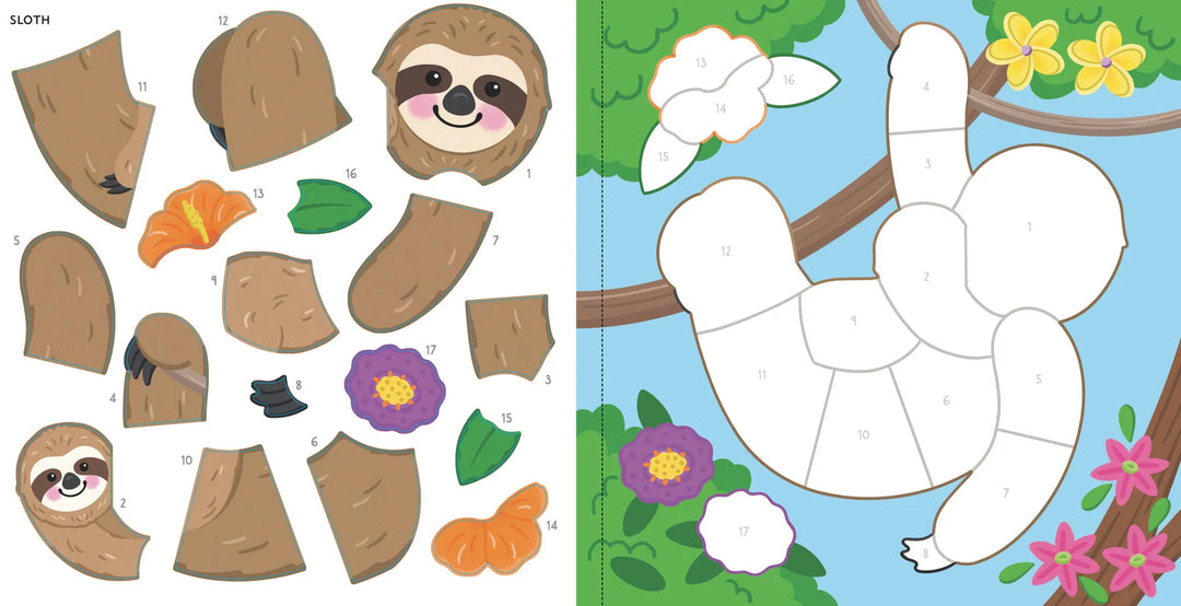 Colour By Sticker - Rainforest Animals