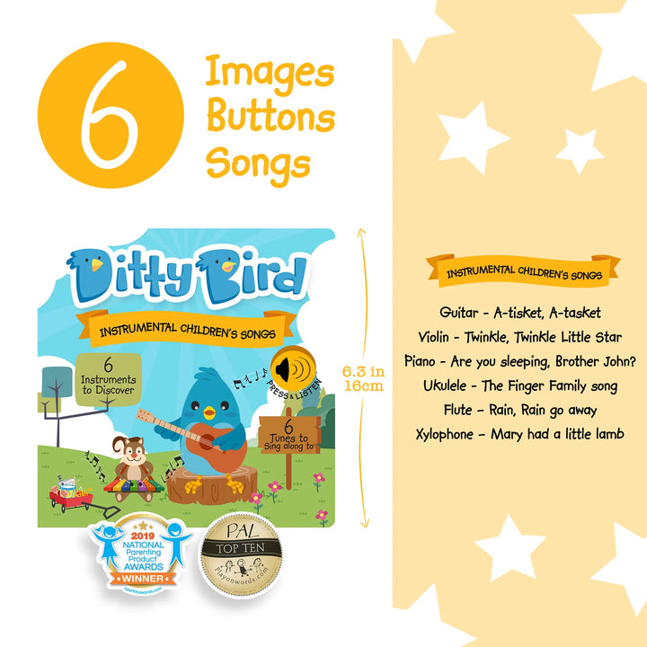 Ditty Bird Sound Book - Instrumental Children's Songs