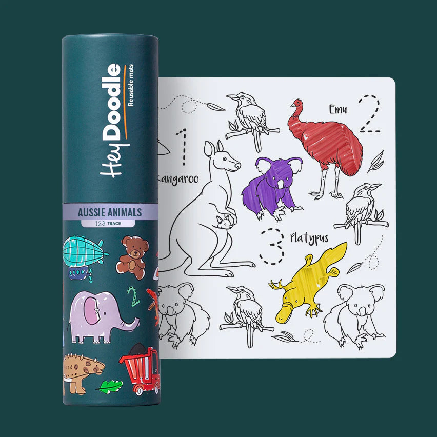 Mini Reusable Colour-in Placemat - Aussie Animals