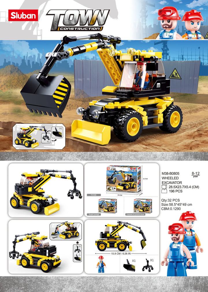 Town Excavator/Lifter 196 PCS