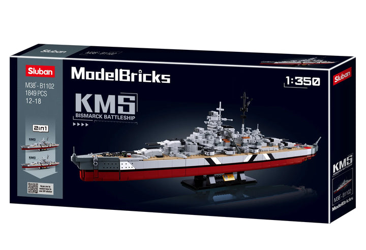 MB BISMARCK BATTLESHIP 2 IN 1 1849 PCS