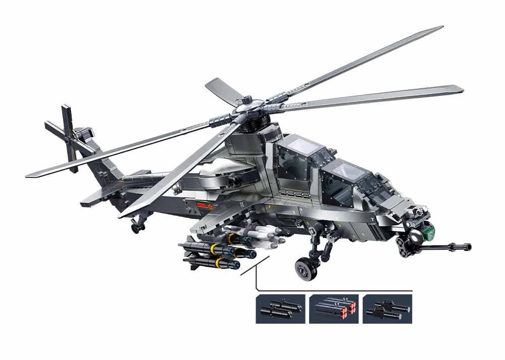 WZ-10S Helicopter Scale 1:44 941 PCS
