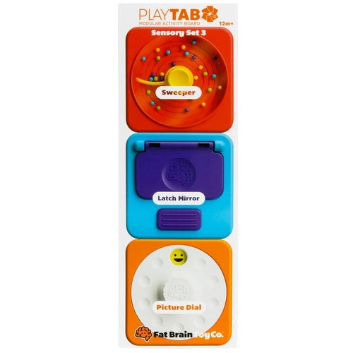 PlayTab Sensory Set 3 (Latch Mirror, Picture Dial, Sweeper Tile)
