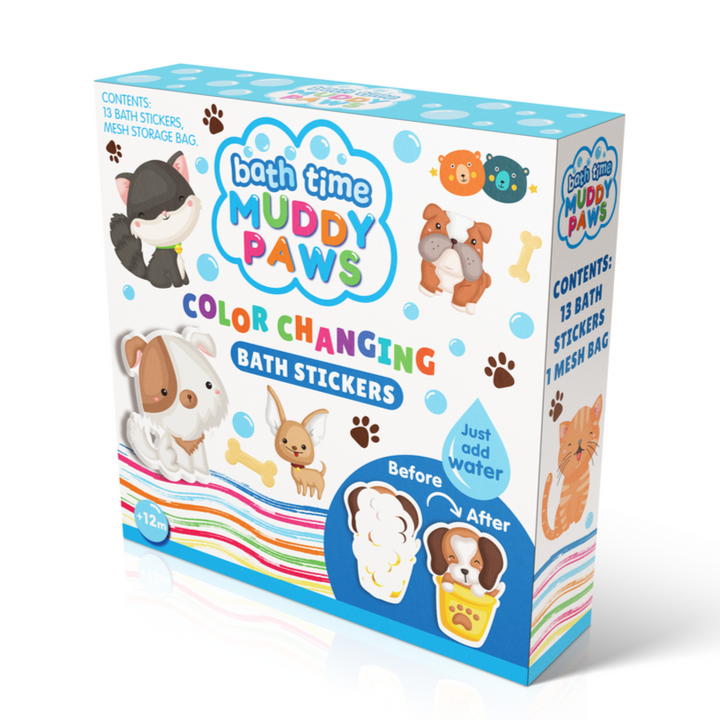 Colour Changing Bath Stickers - Muddy Paws