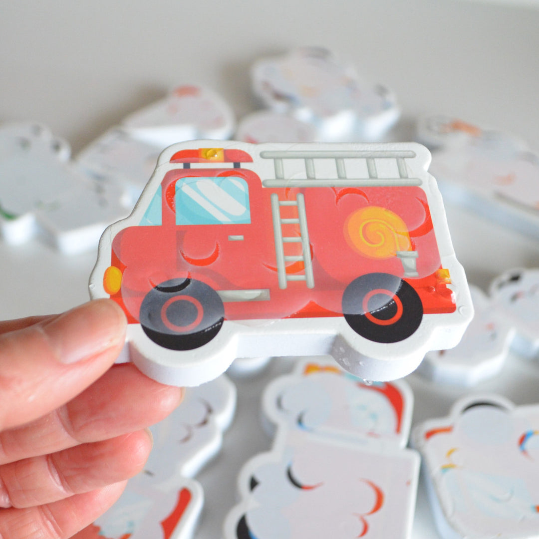 Colour Changing Bath Stickers - Mucky Trucks