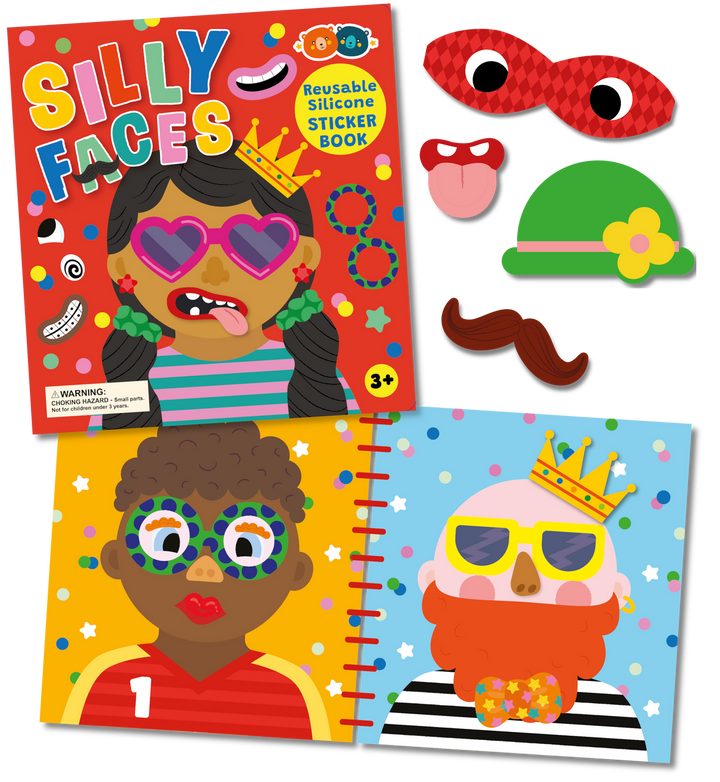 Silicone Sticker Book | Silly Faces