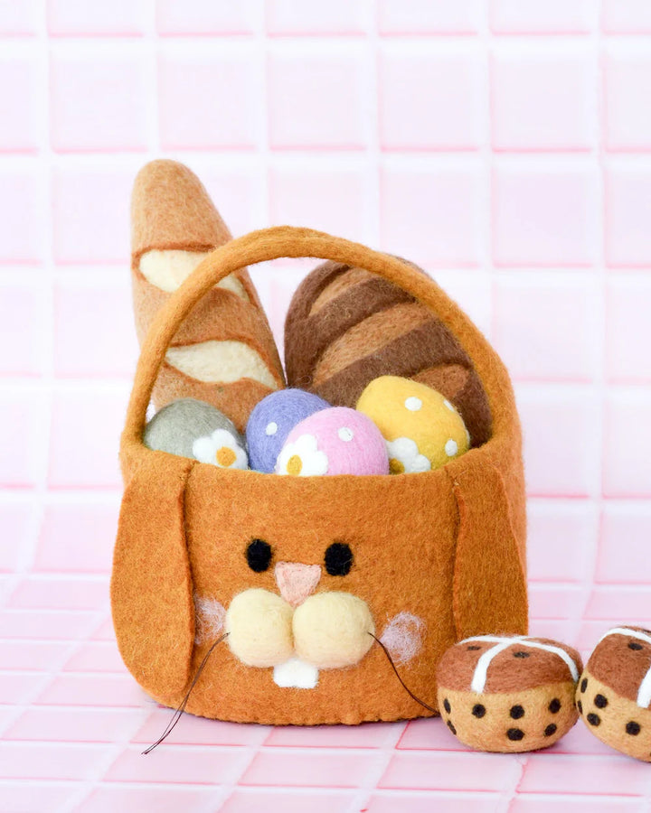 Felt Easter Egg Hunt Basket - Brown