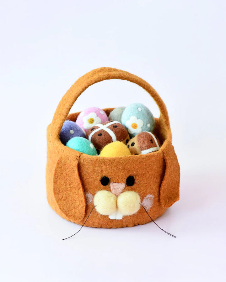 Felt Easter Egg Hunt Basket - Brown