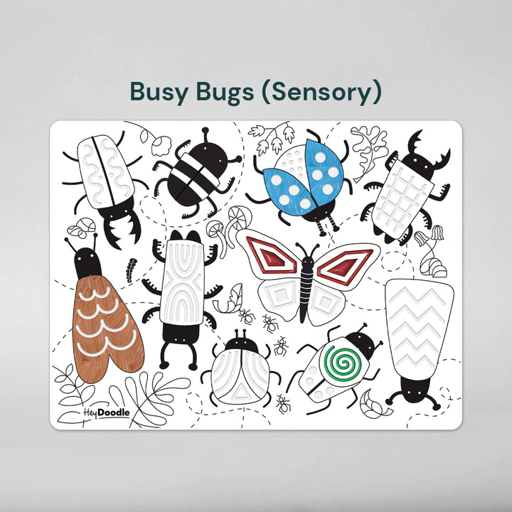 Sensory Colour-in Placemat - Busy Bugs